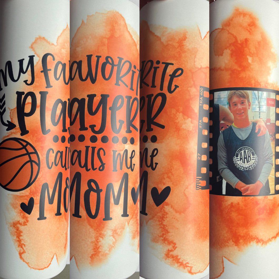 My favorite play calls me mom - basketball tumbler